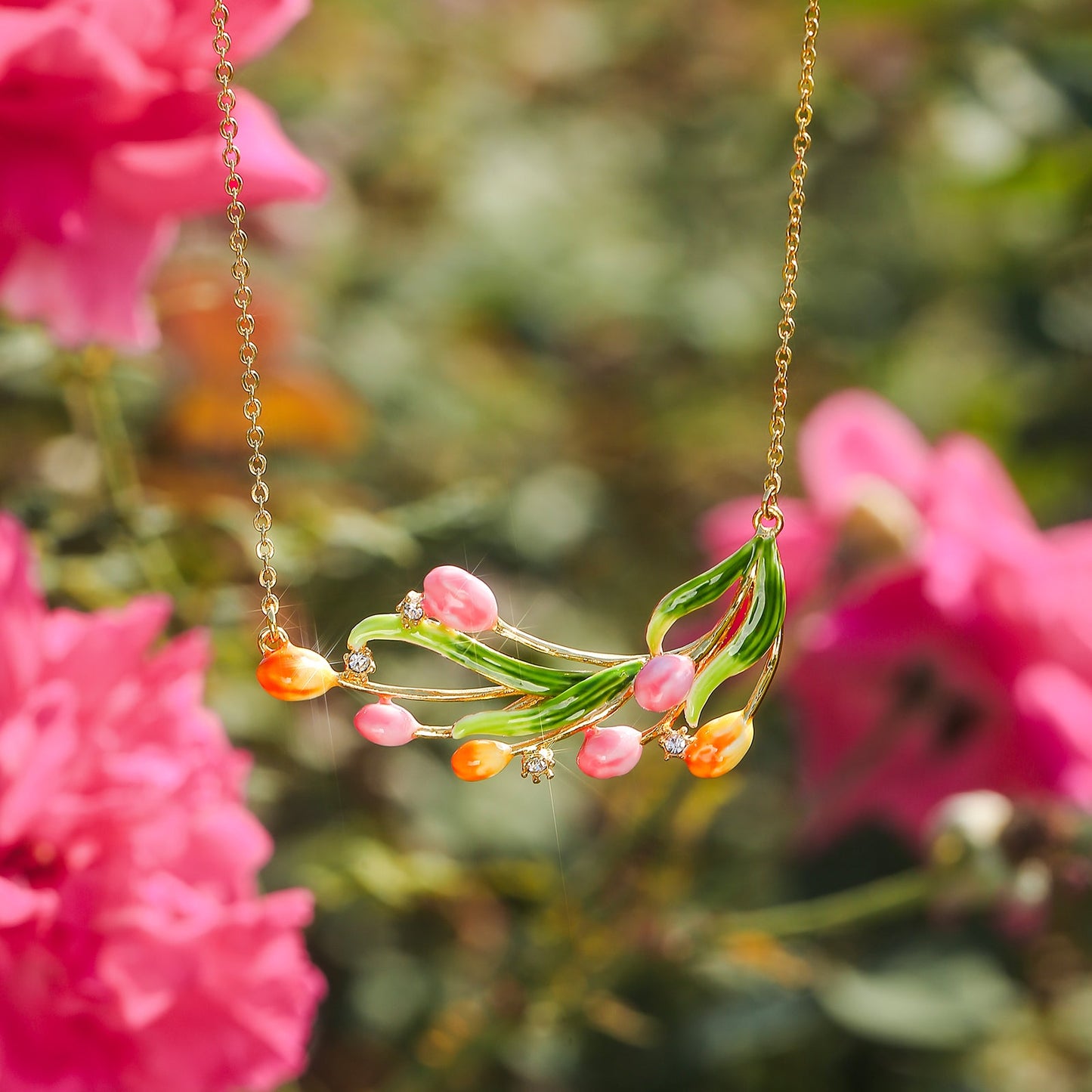 Enamel Tulip Necklace