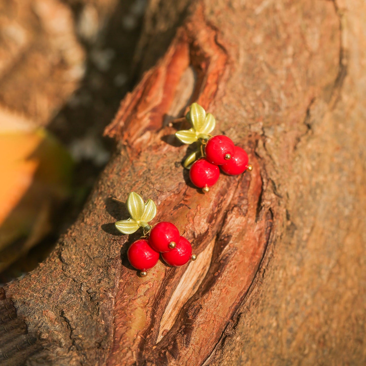 Cranberry Stud Earrings