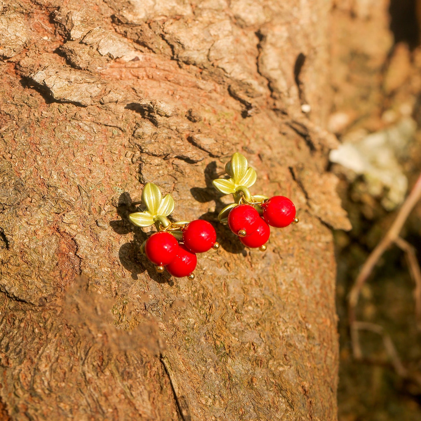 Cranberry Stud Earrings