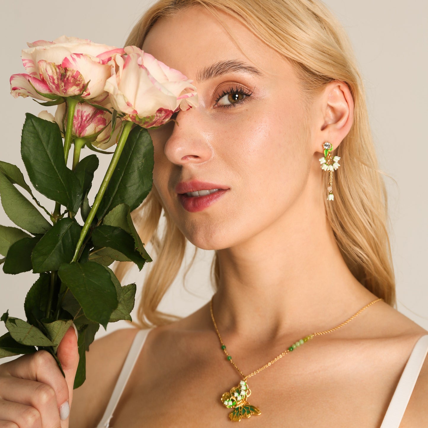 Lily of the Valley Butterfly Necklace