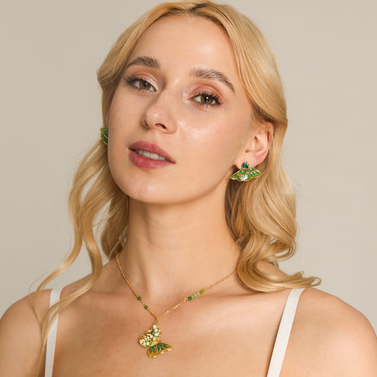 Lily of the Valley Butterfly Necklace