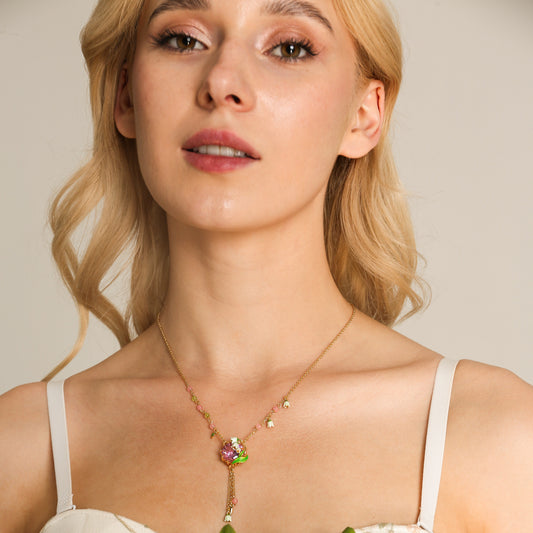 Lily of the Valley Rose Quartz Necklace