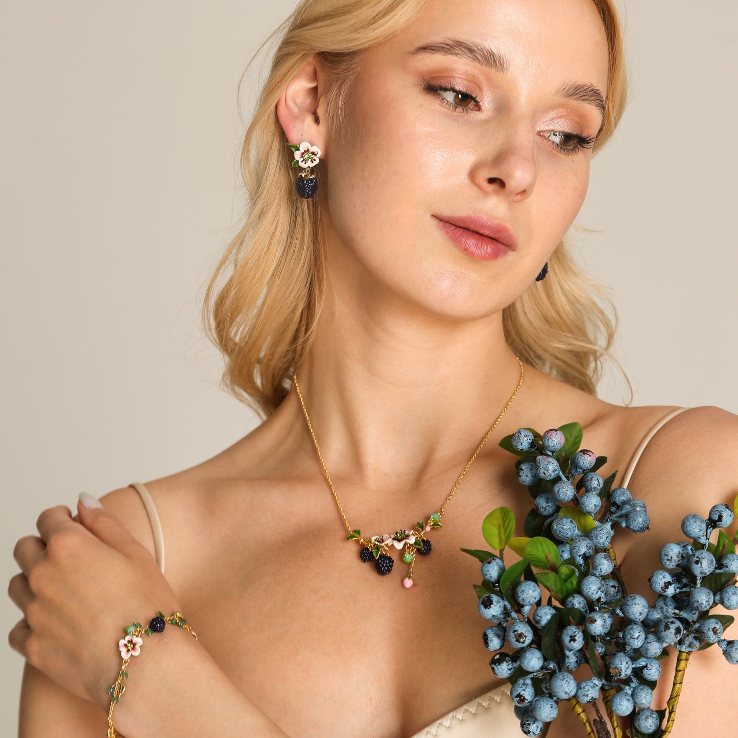 Blackberry Flower Earrings