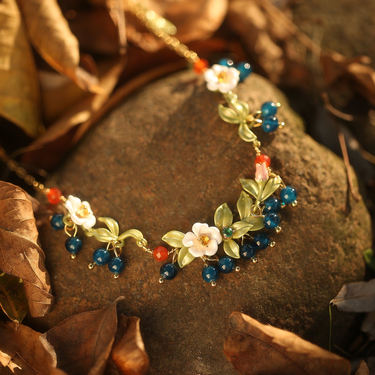 Blueberry Flower Necklace