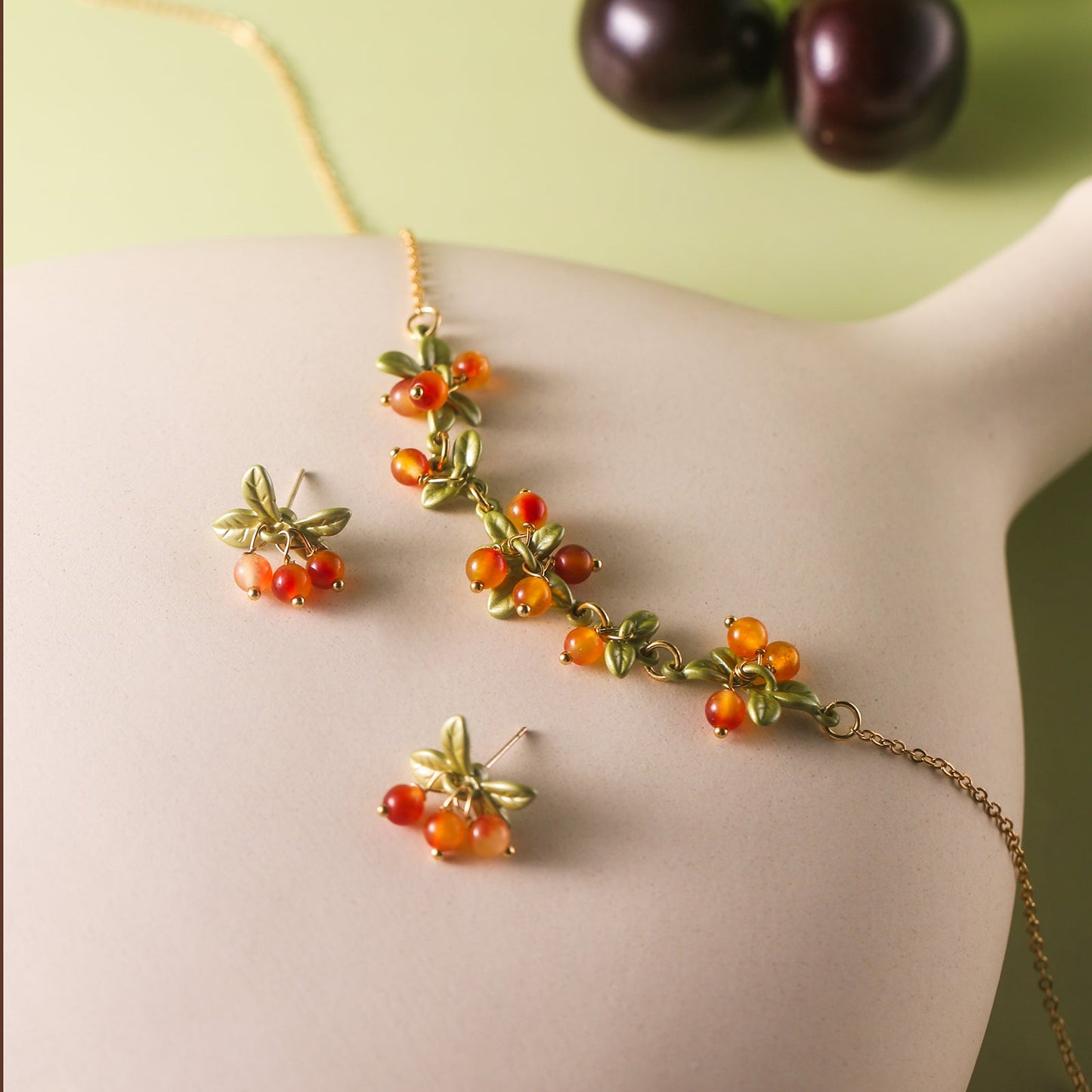 Orange Berry Earrings
