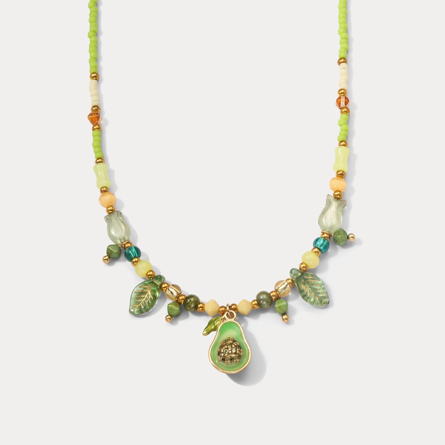 Avocado Bead Necklace