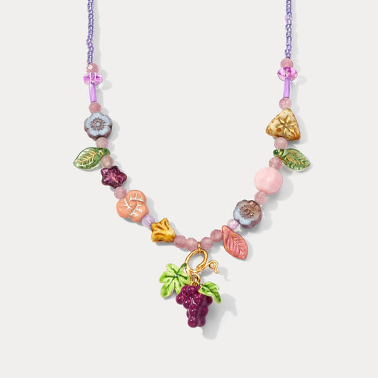 Czech Bead Grape Necklace