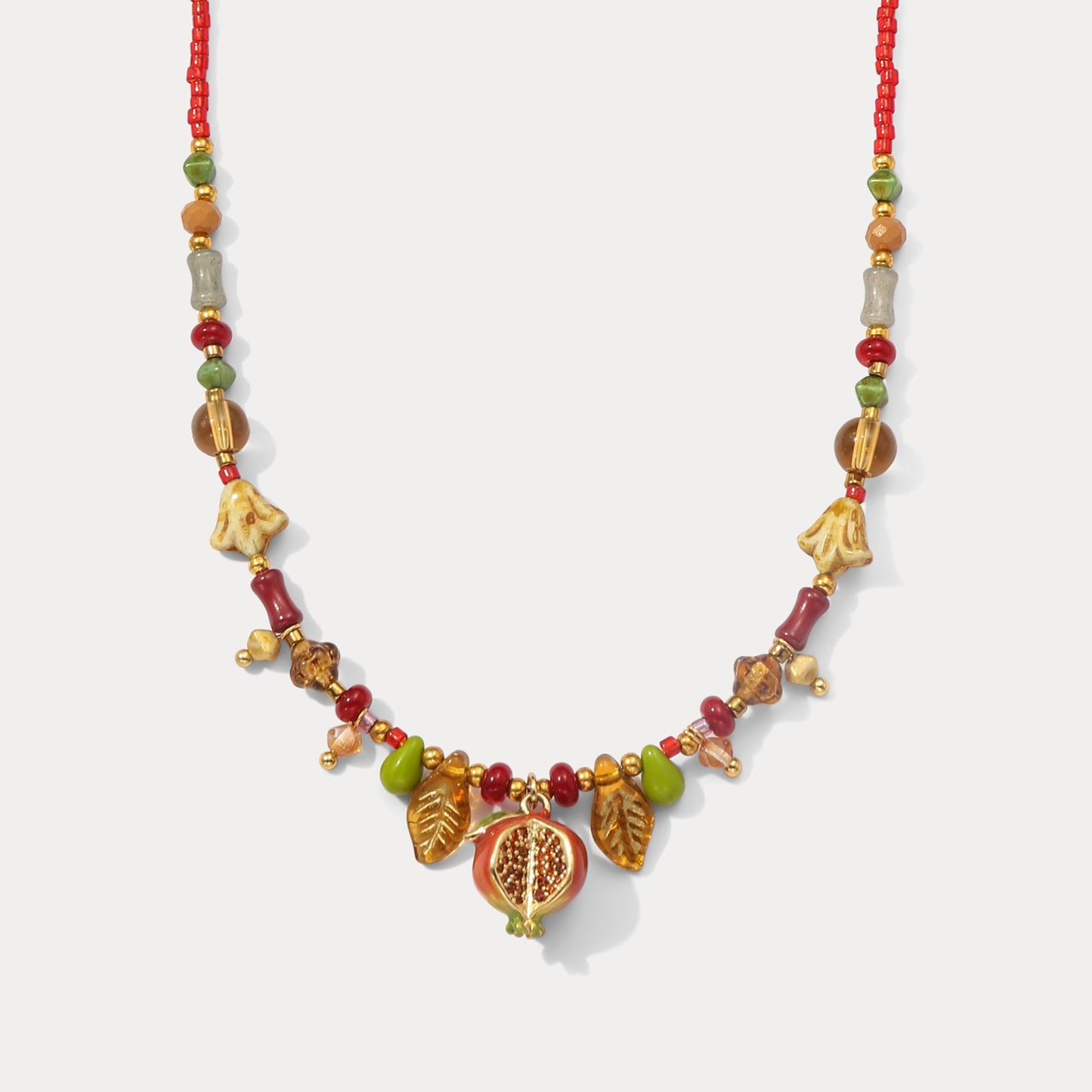 Vintage Pomegranate Charm Necklace