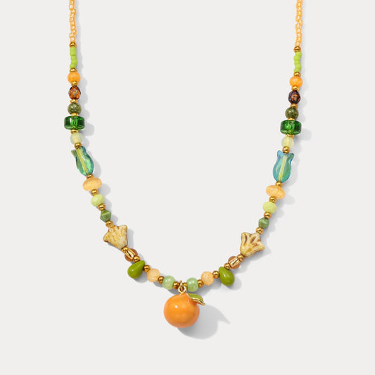 Orange Beaded Necklace