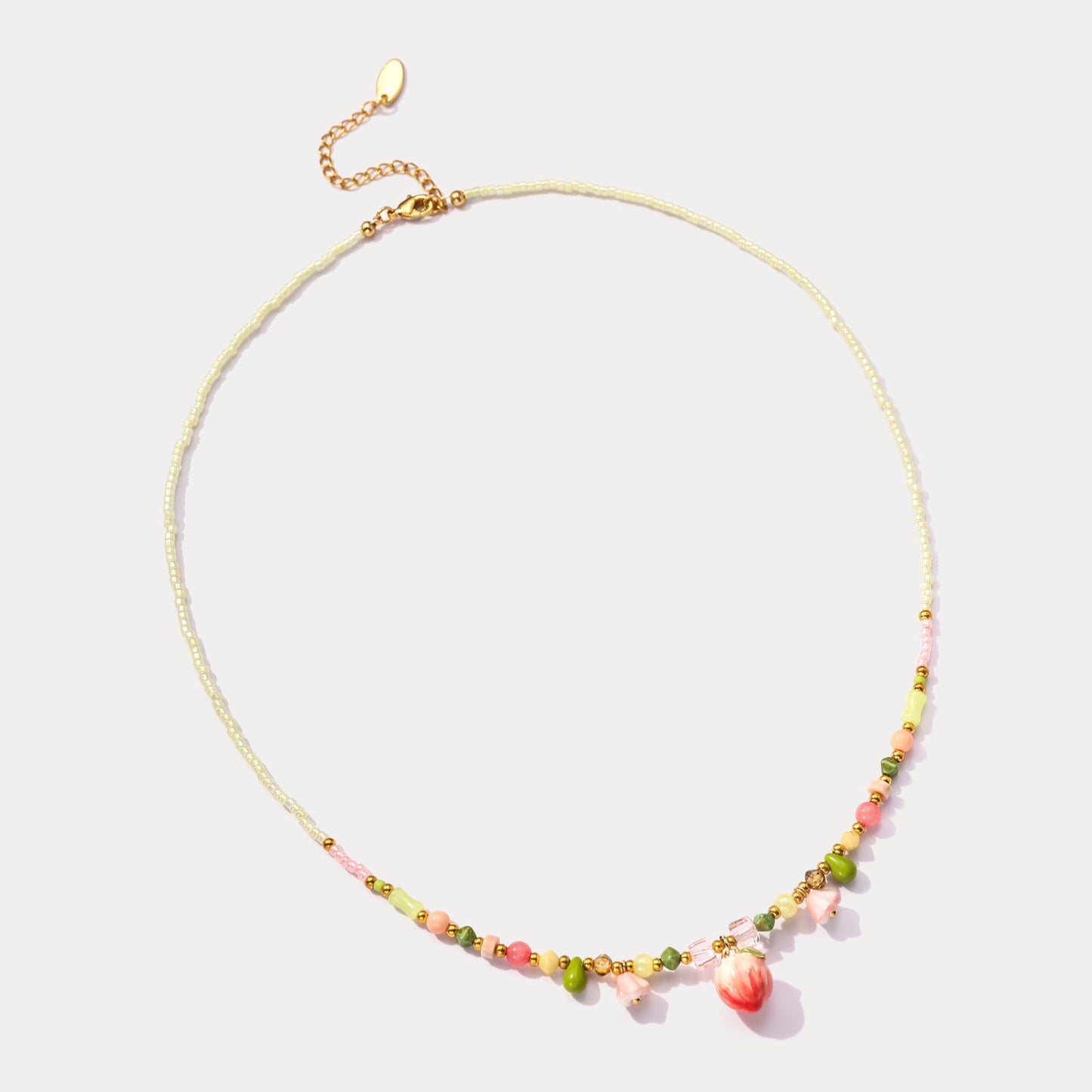 Peach Beaded Necklace
