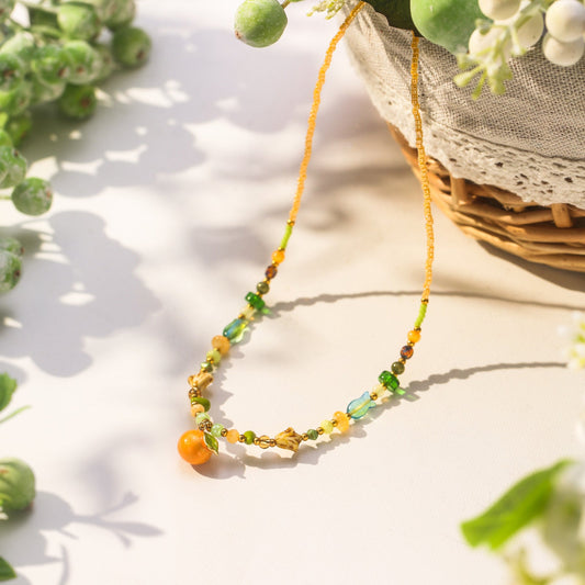 Orange Beaded Necklace