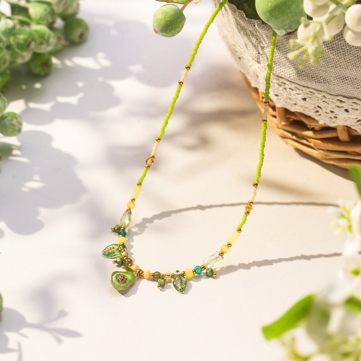 Avocado Bead Necklace