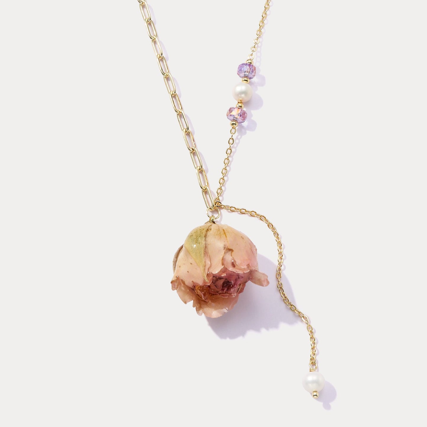 Dried Rose Necklace