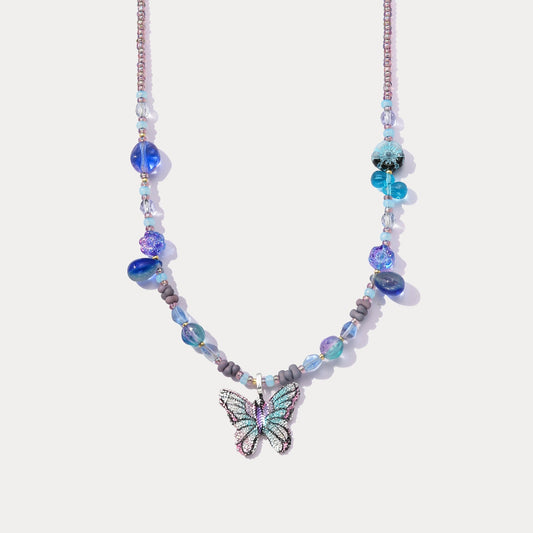 Czech Bead Butterfly Necklace