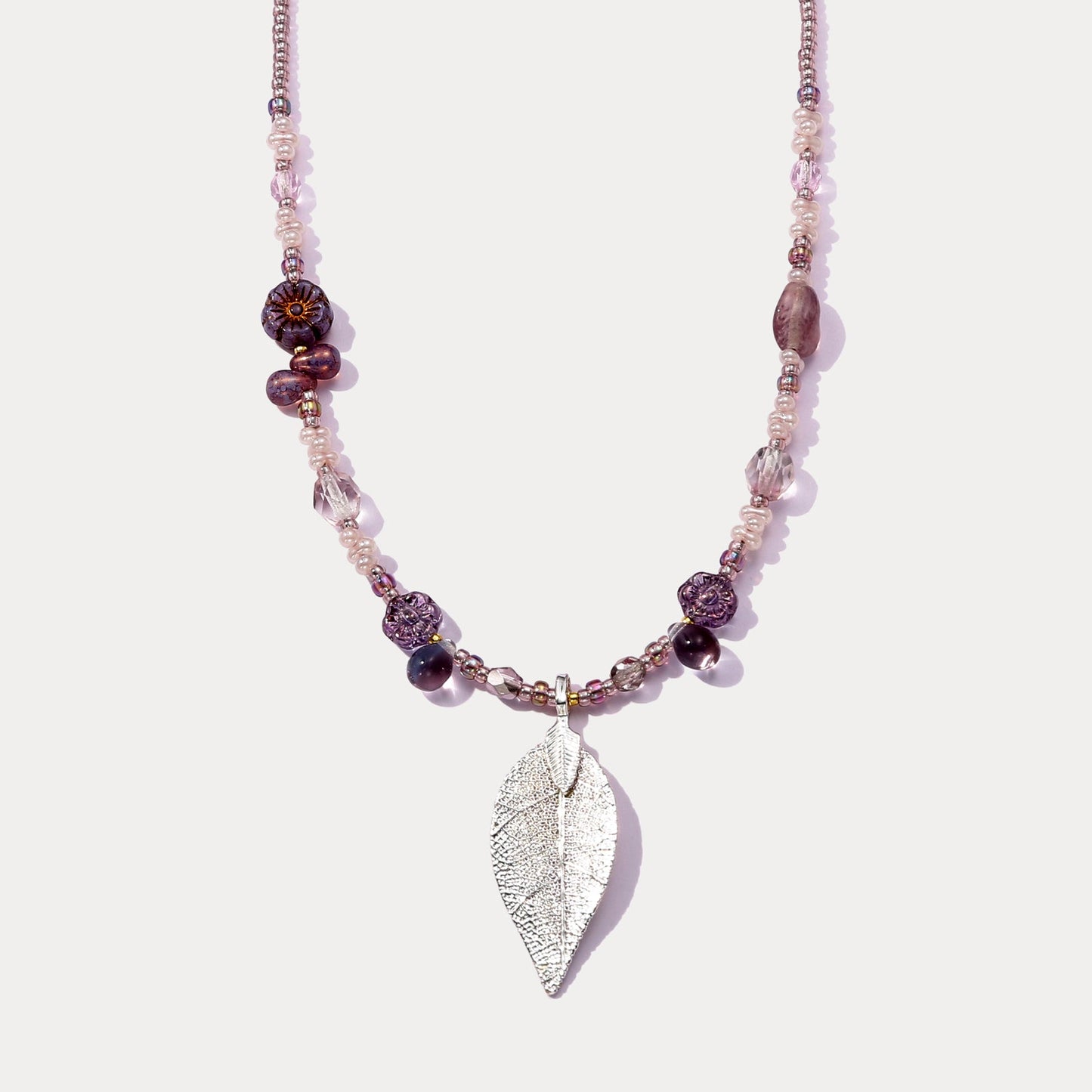 Vintage Silver Leaf Necklace