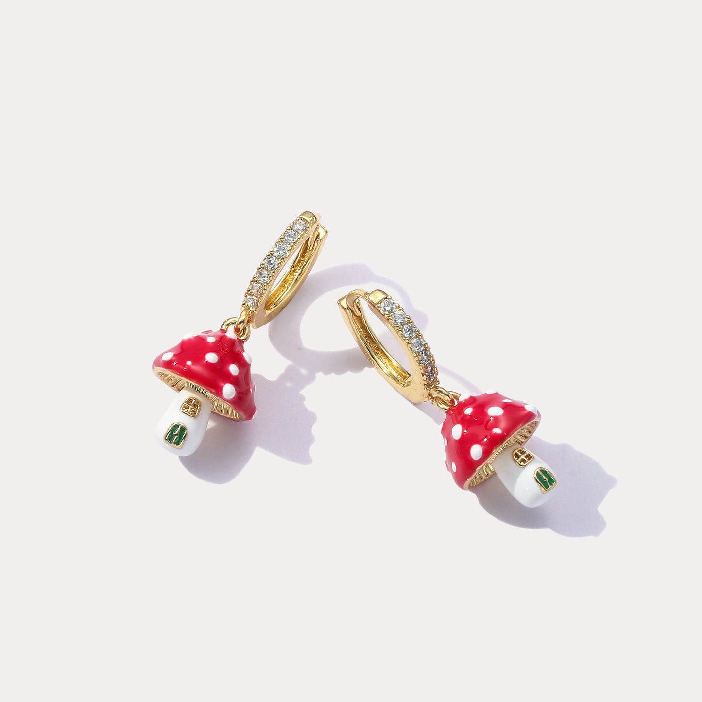 Mushroom Hoop Earrings