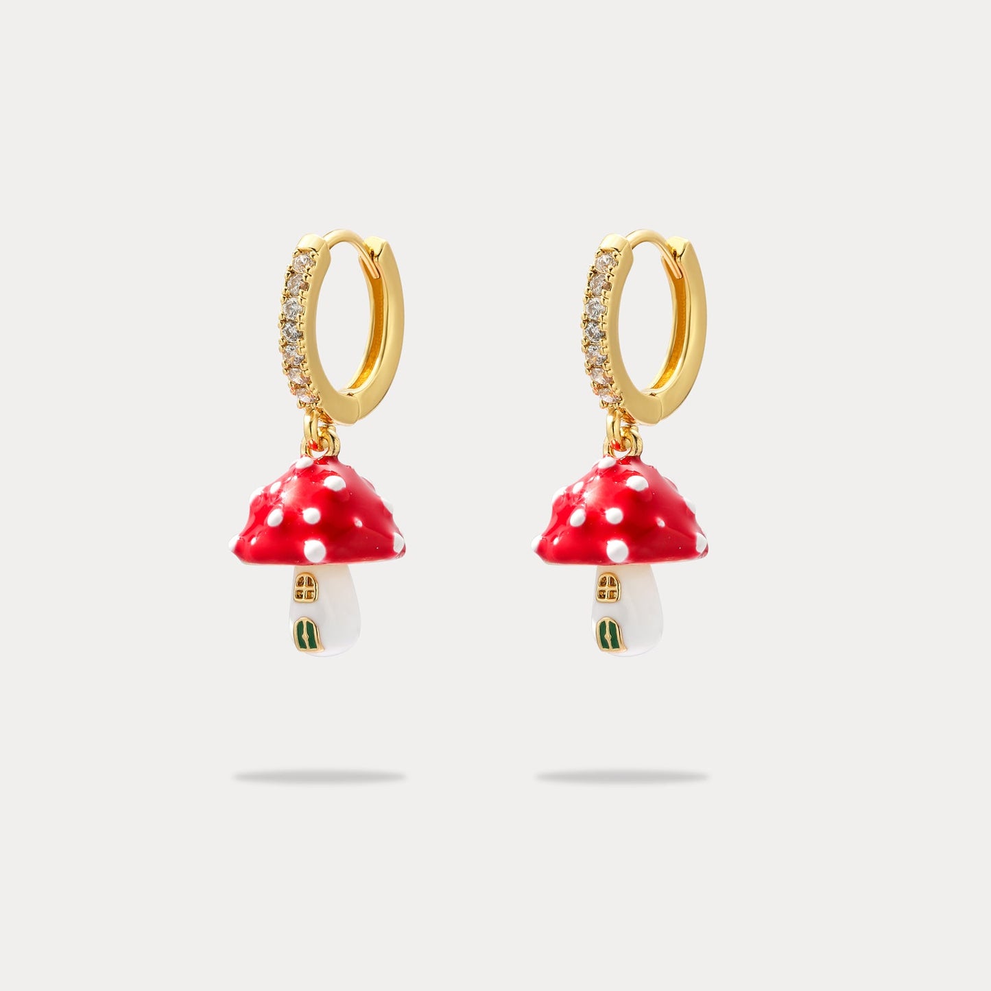 Mushroom Hoop Earrings