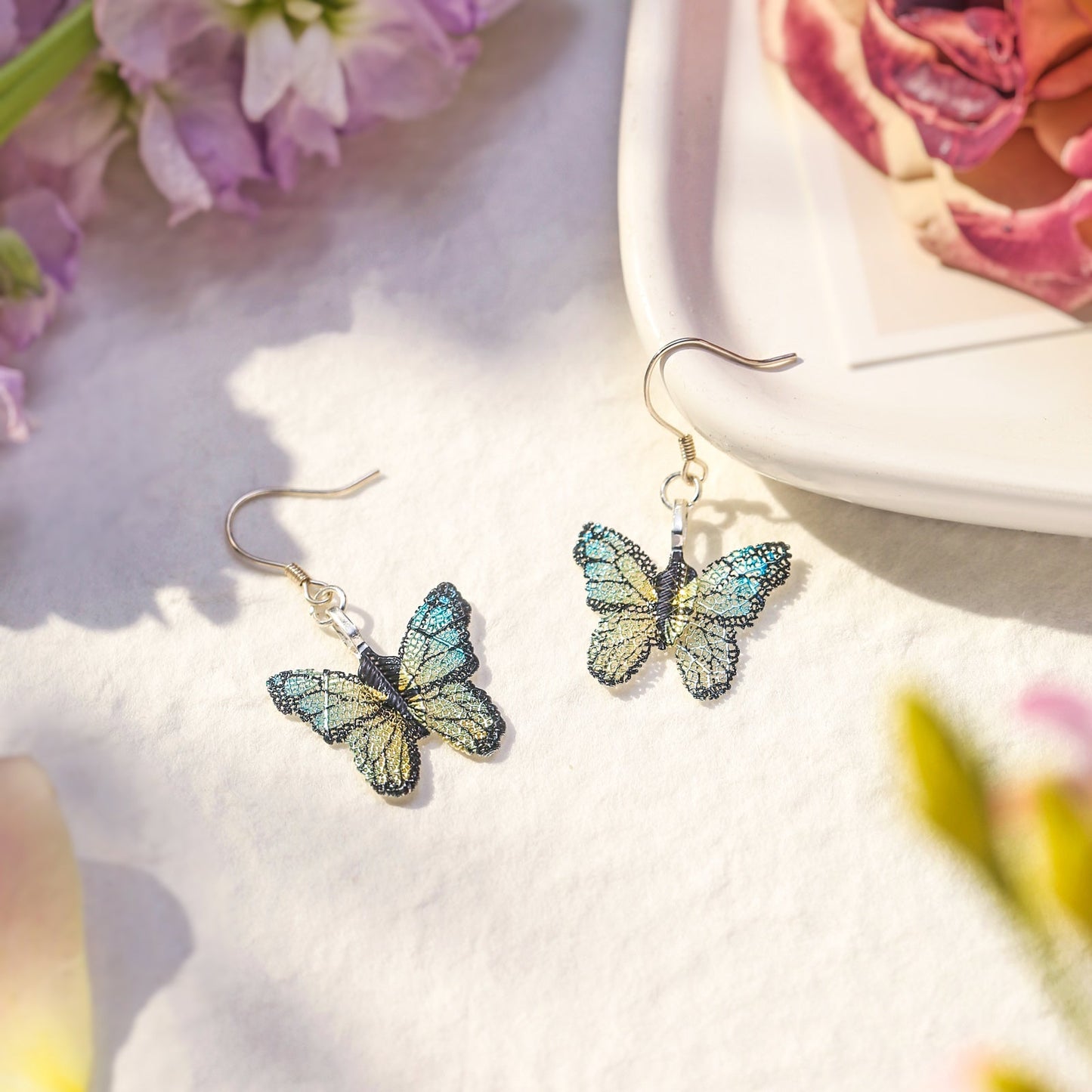 Green Butterfly Earrings