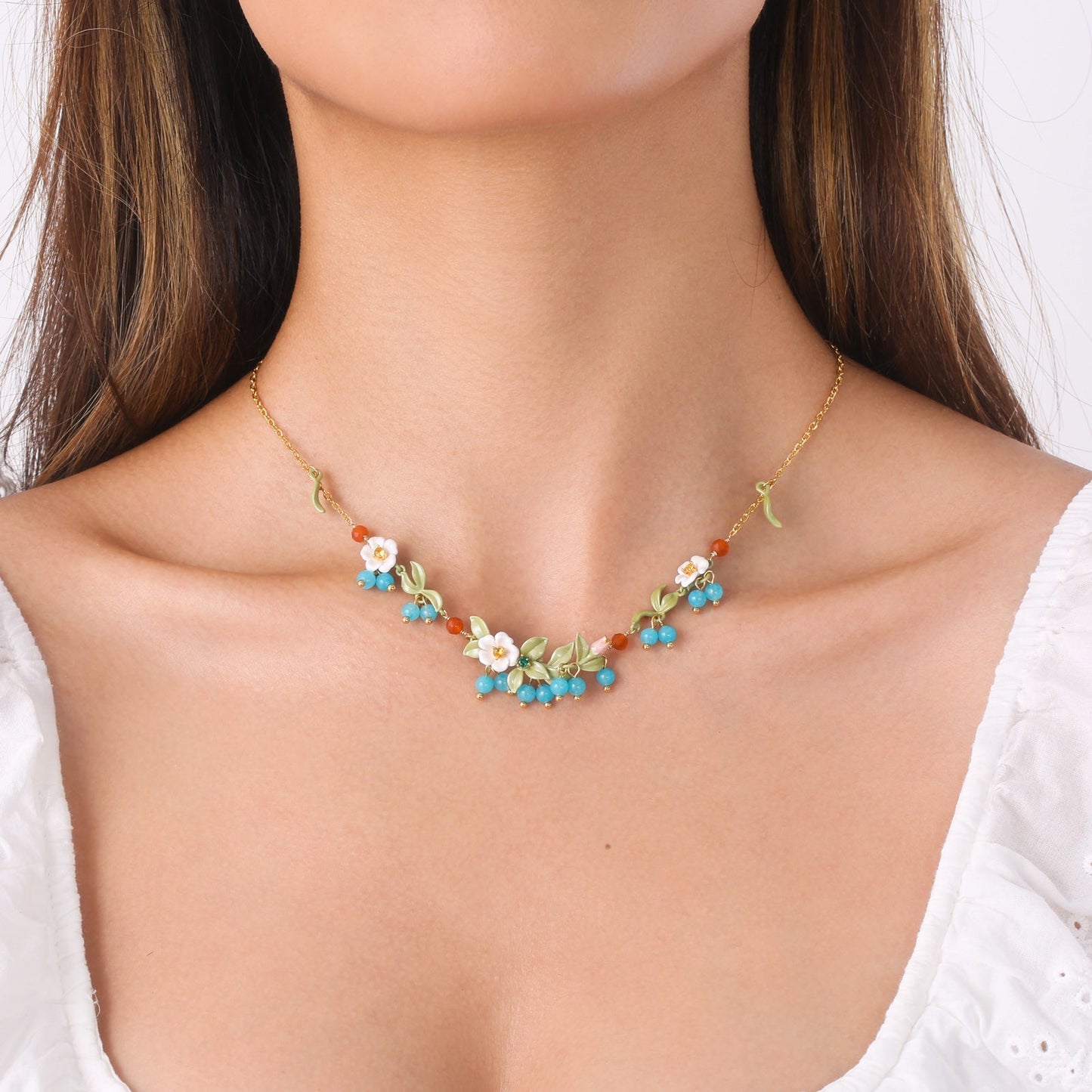 Blueberry Flower Necklace