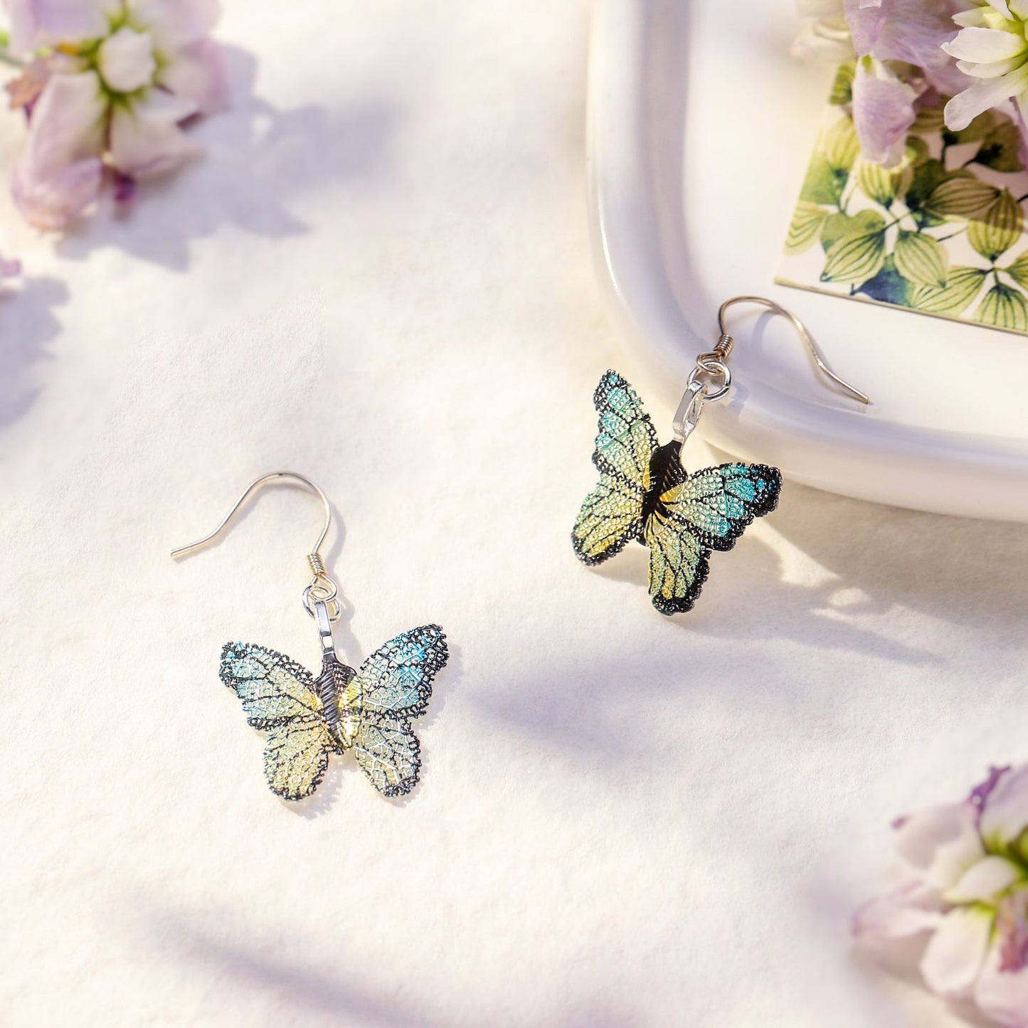 Green Butterfly Earrings