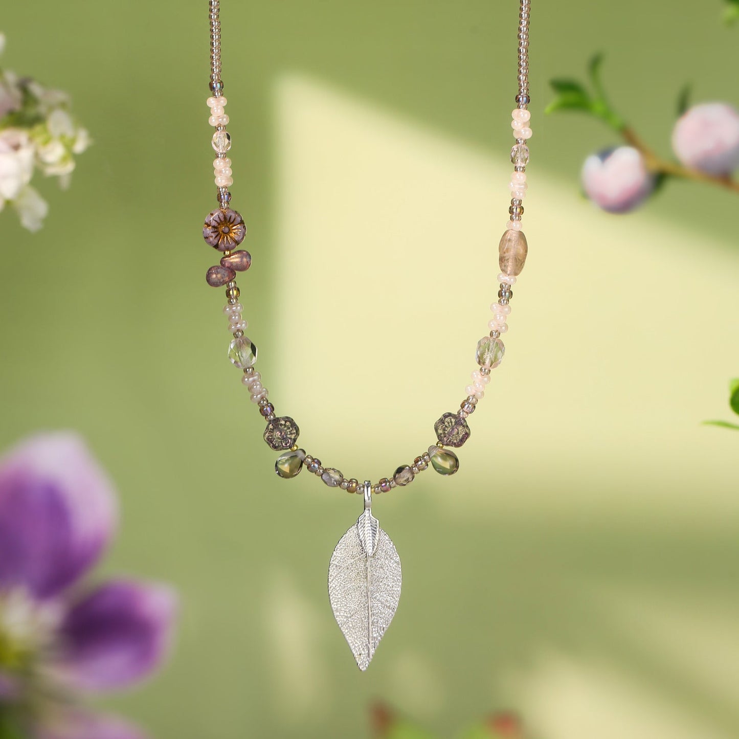 Vintage Silver Leaf Necklace