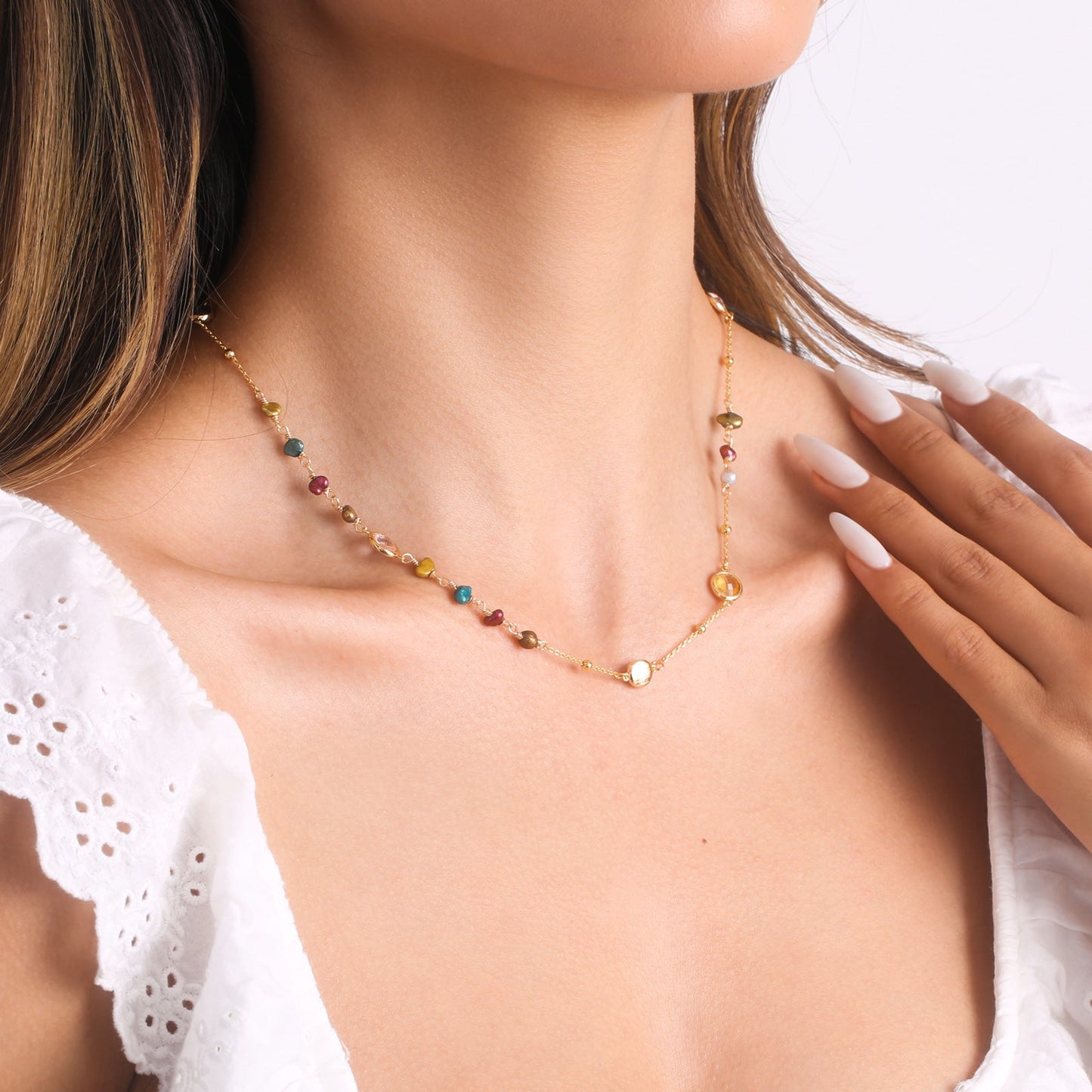 Rainbow Station Beaded Necklace