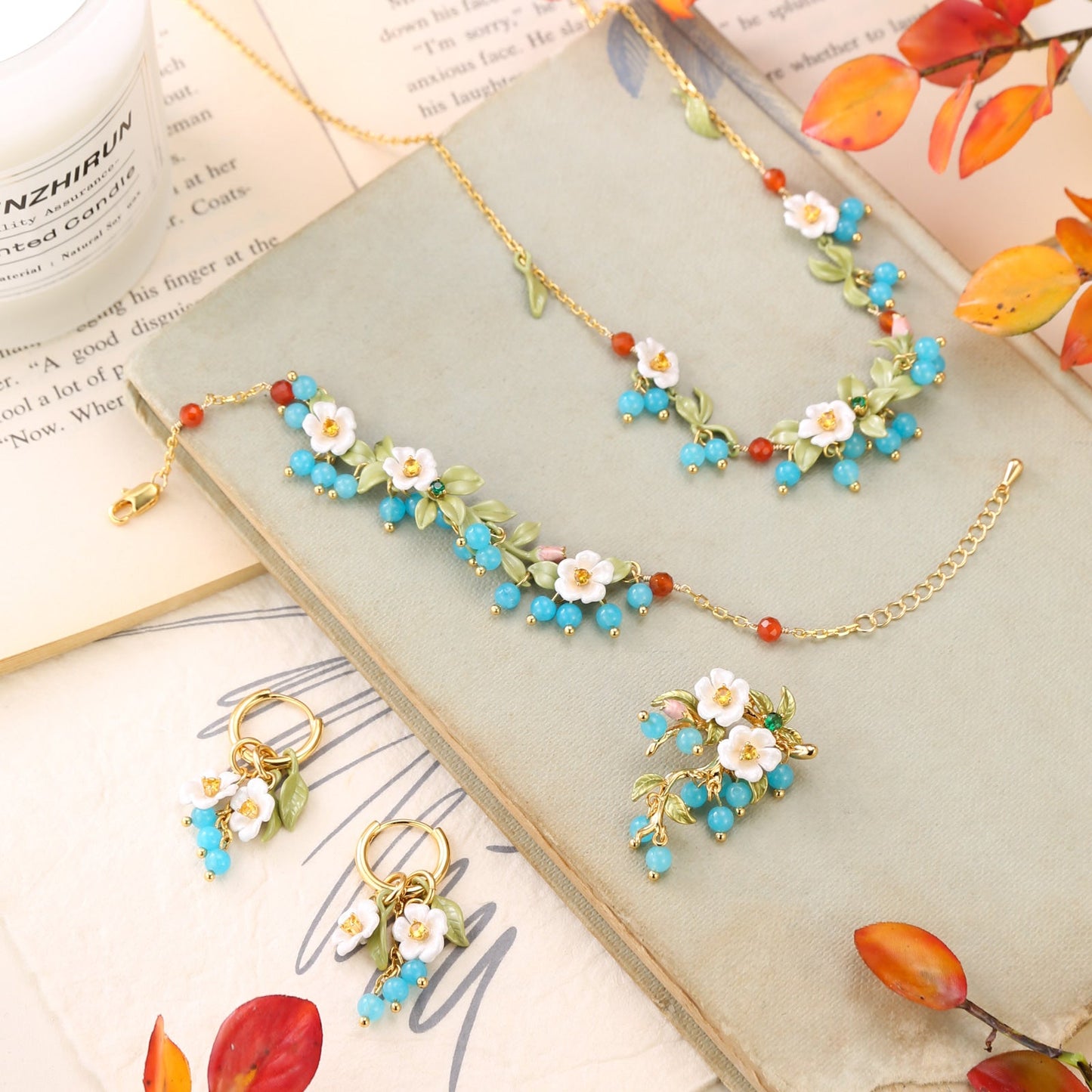 Blueberry Flower Necklace