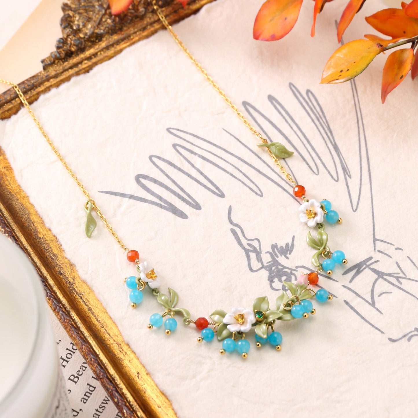 Blueberry Flower Necklace