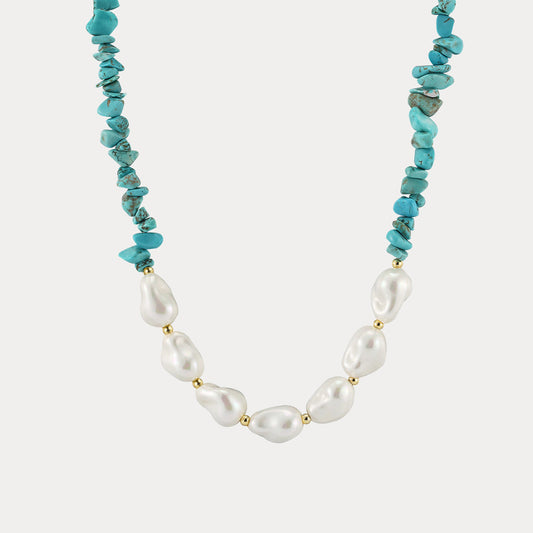 Baroque Pearl Turquoise Necklace