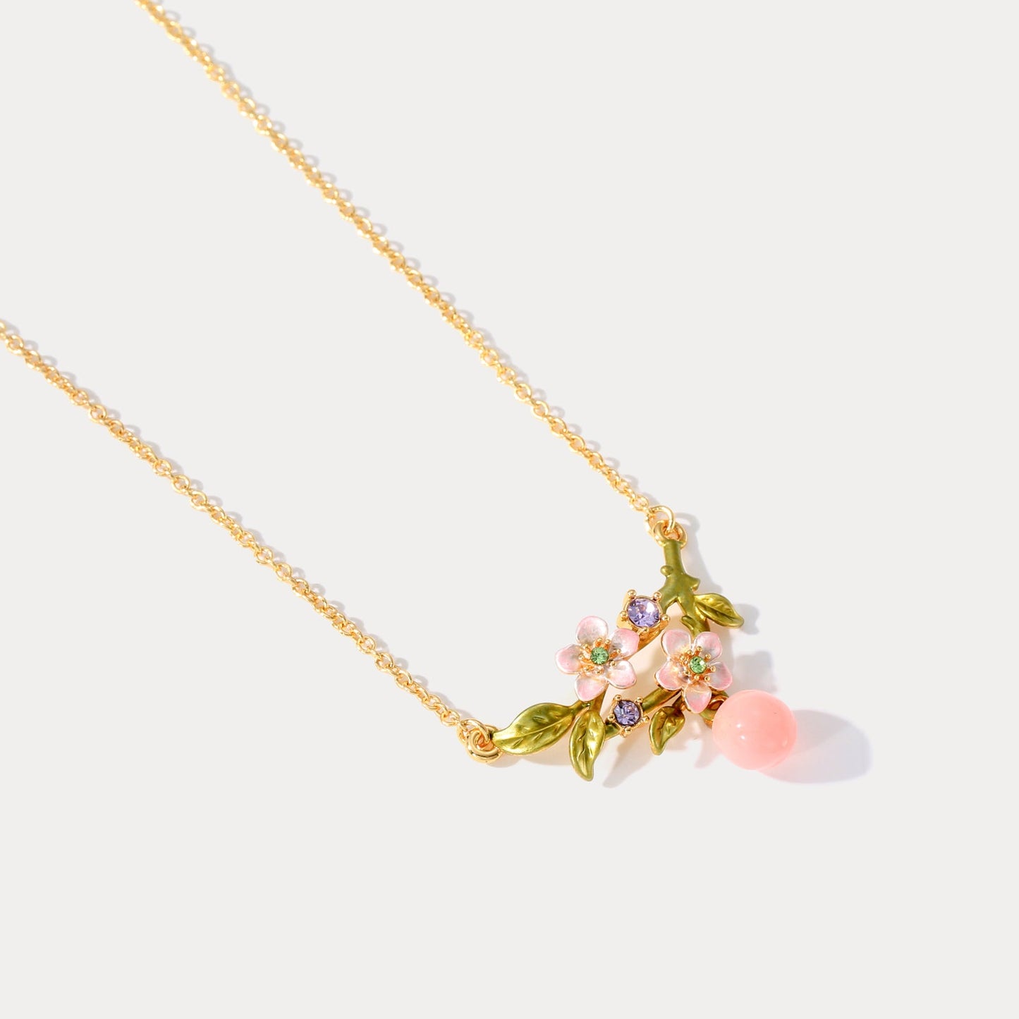 Peach Flower Necklace