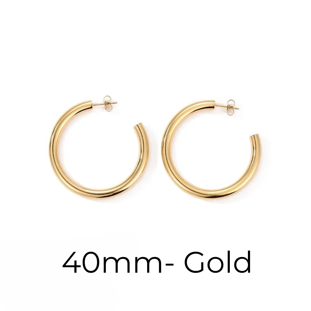 Hoop Earrings– Gold & Silver Sizes 20–50mm