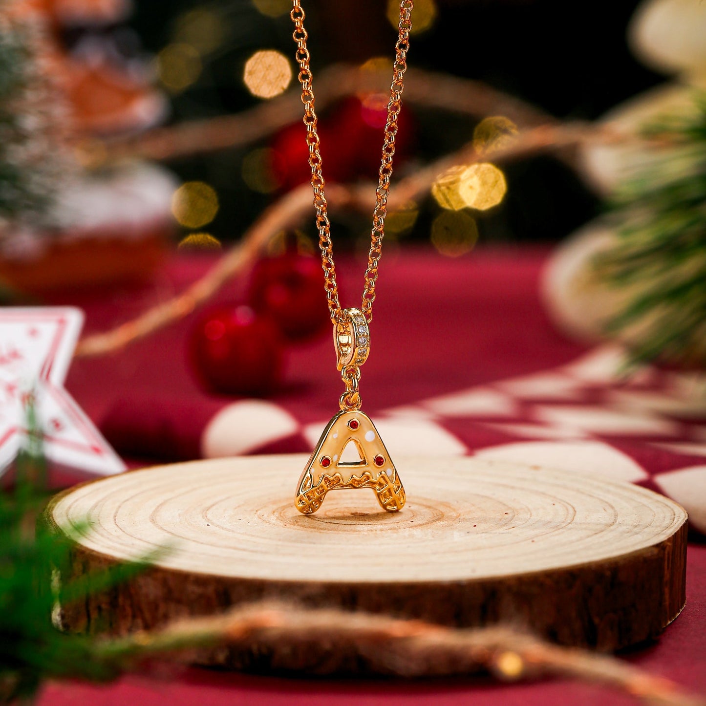 Christmas Letter A Necklace