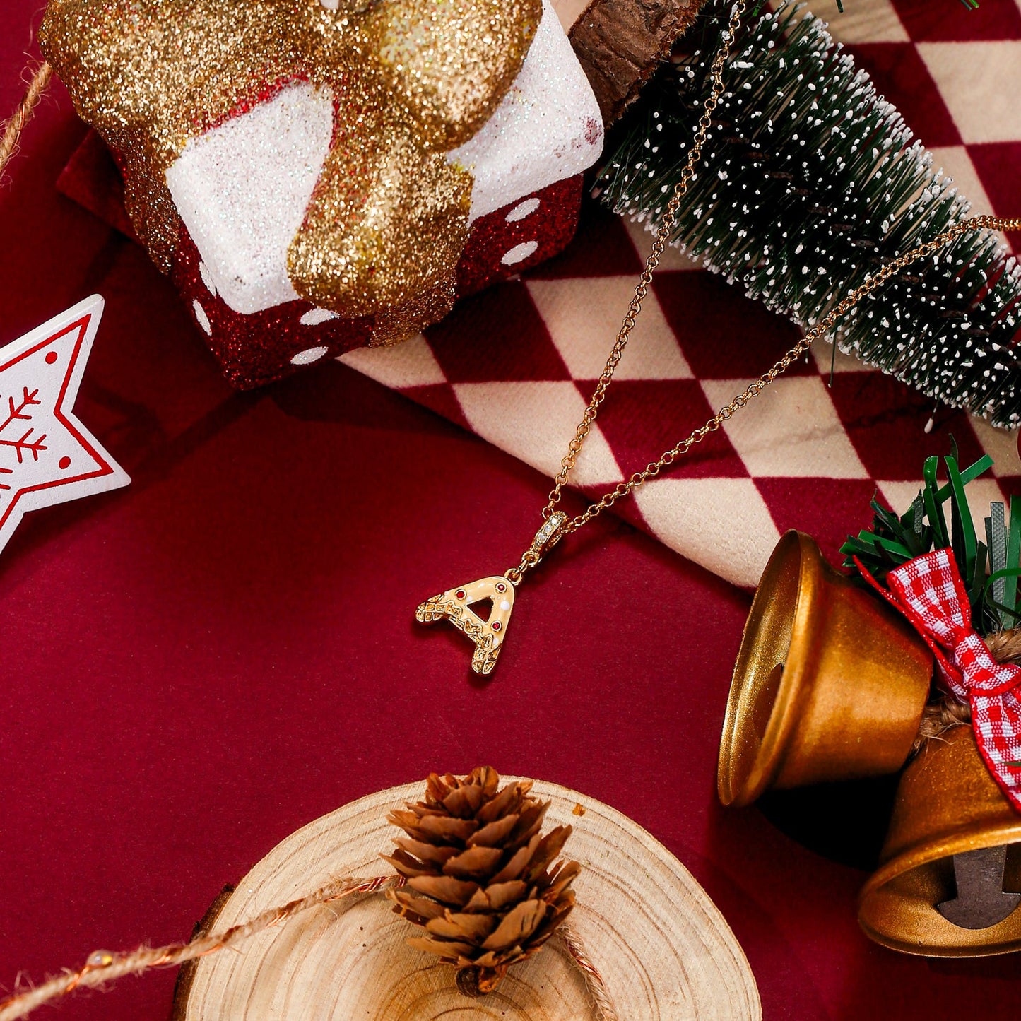 Christmas Letter A Necklace