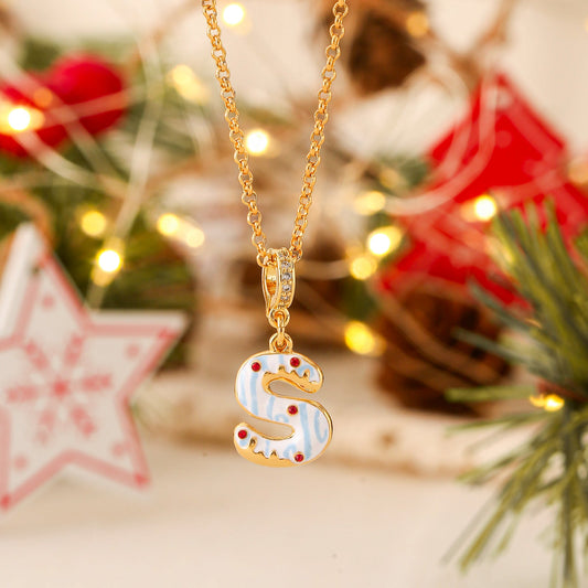 Christmas Letter S Necklace