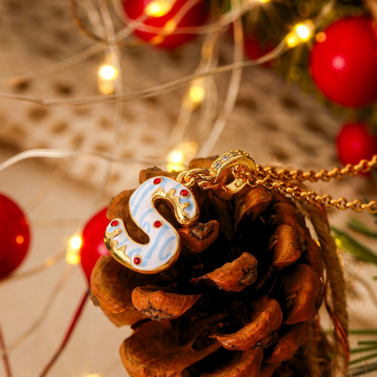 Christmas Letter S Necklace