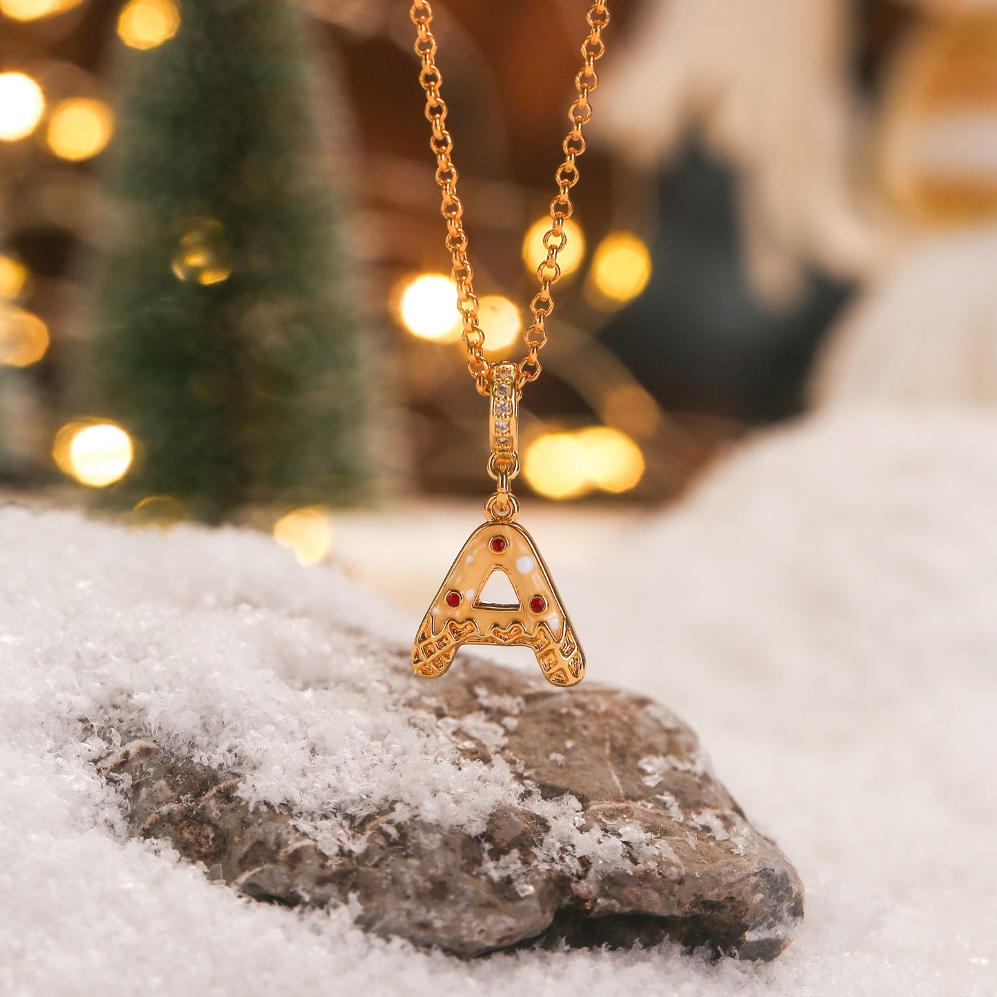 Christmas Letter A Necklace