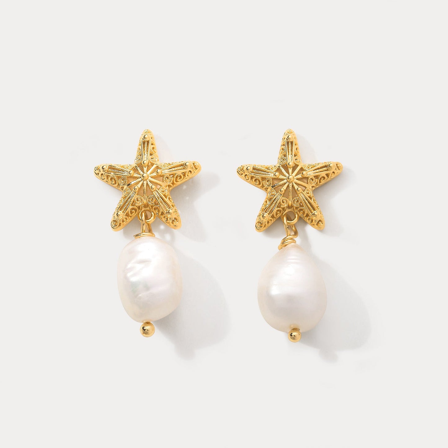 Starfish Pearl Earrings