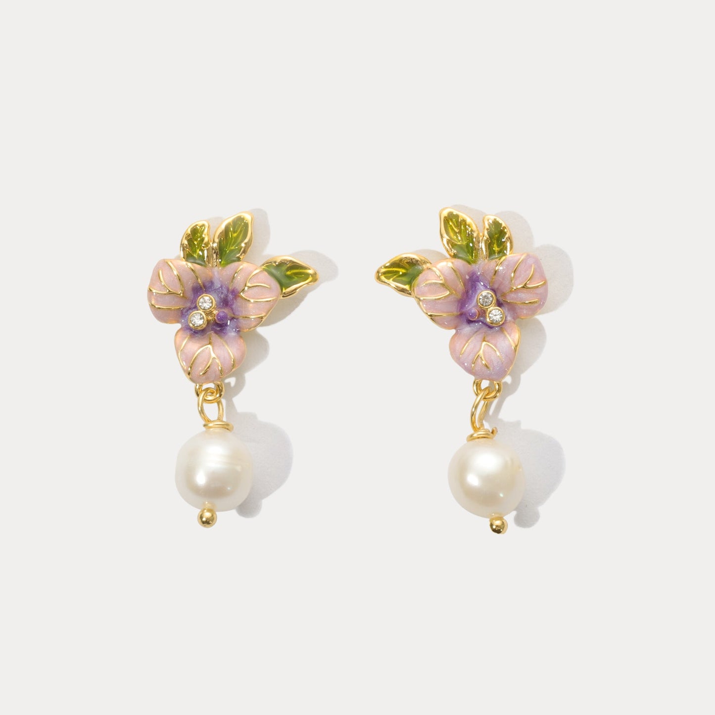 Pansy Flower Earrings