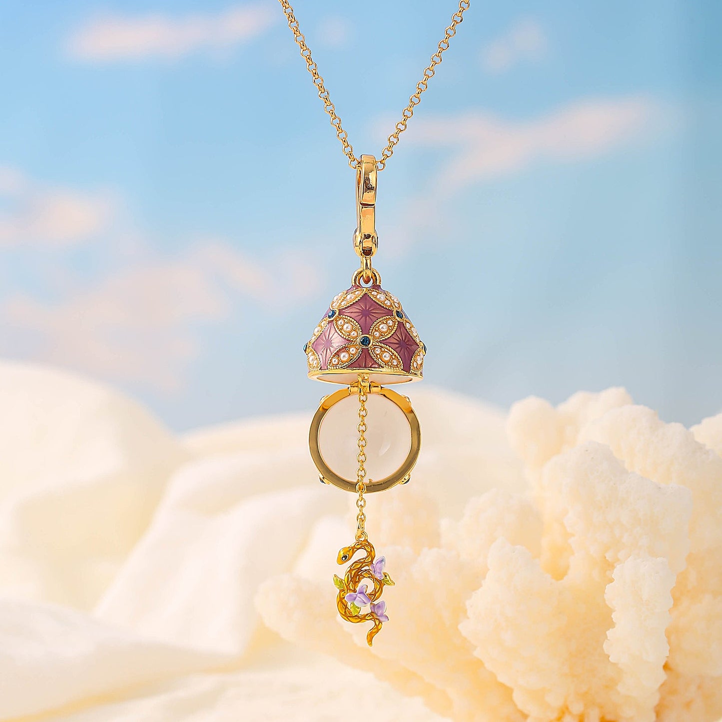 Snake Egg Locket Necklace