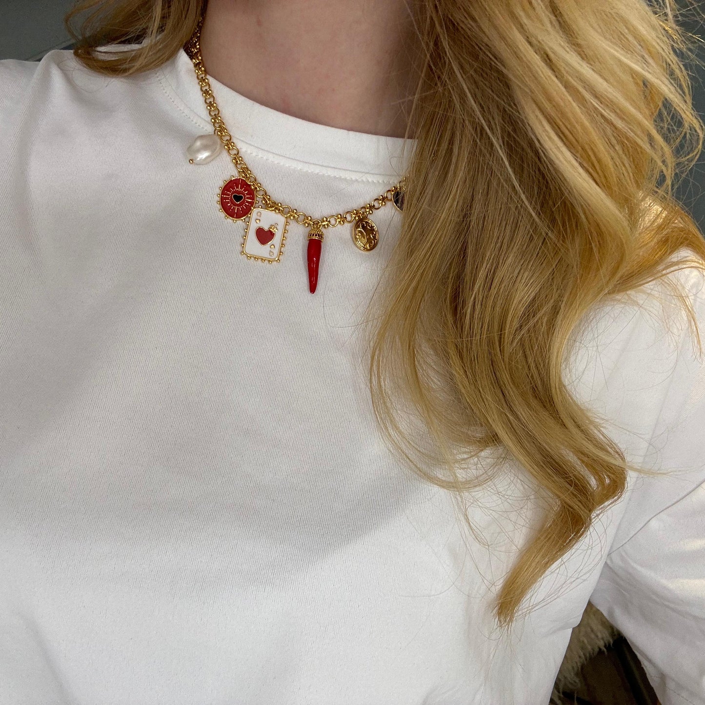 Queen's Card Charm Necklace