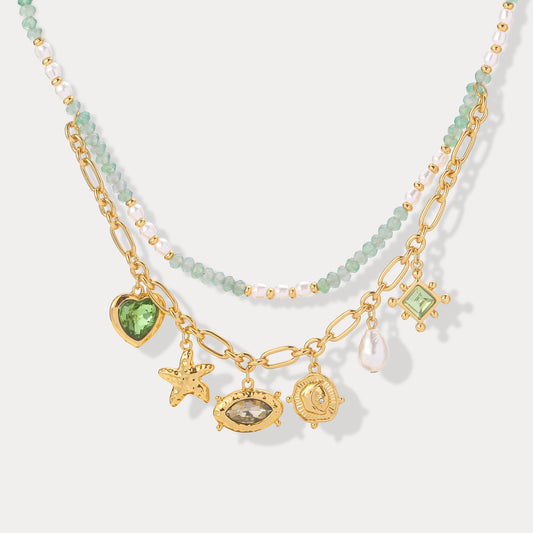 Vintage Charm Bead Necklace