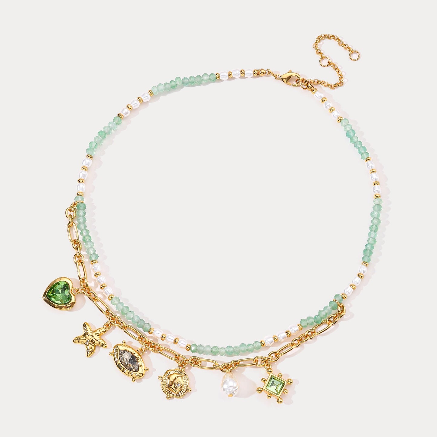 Vintage Charm Bead Necklace