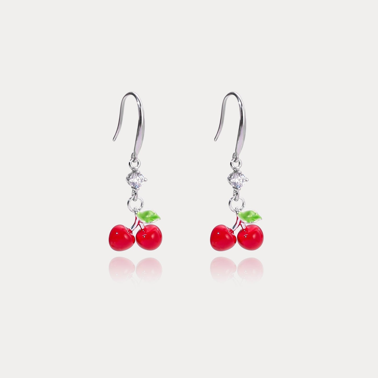 Silver Cherry Earrings
