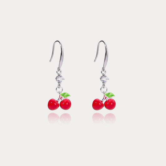 Silver Cherry Earrings
