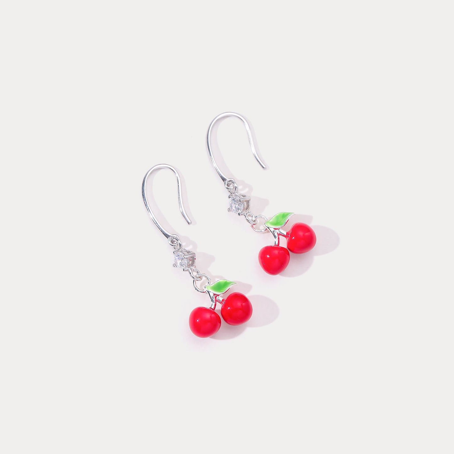 Silver Cherry Earrings