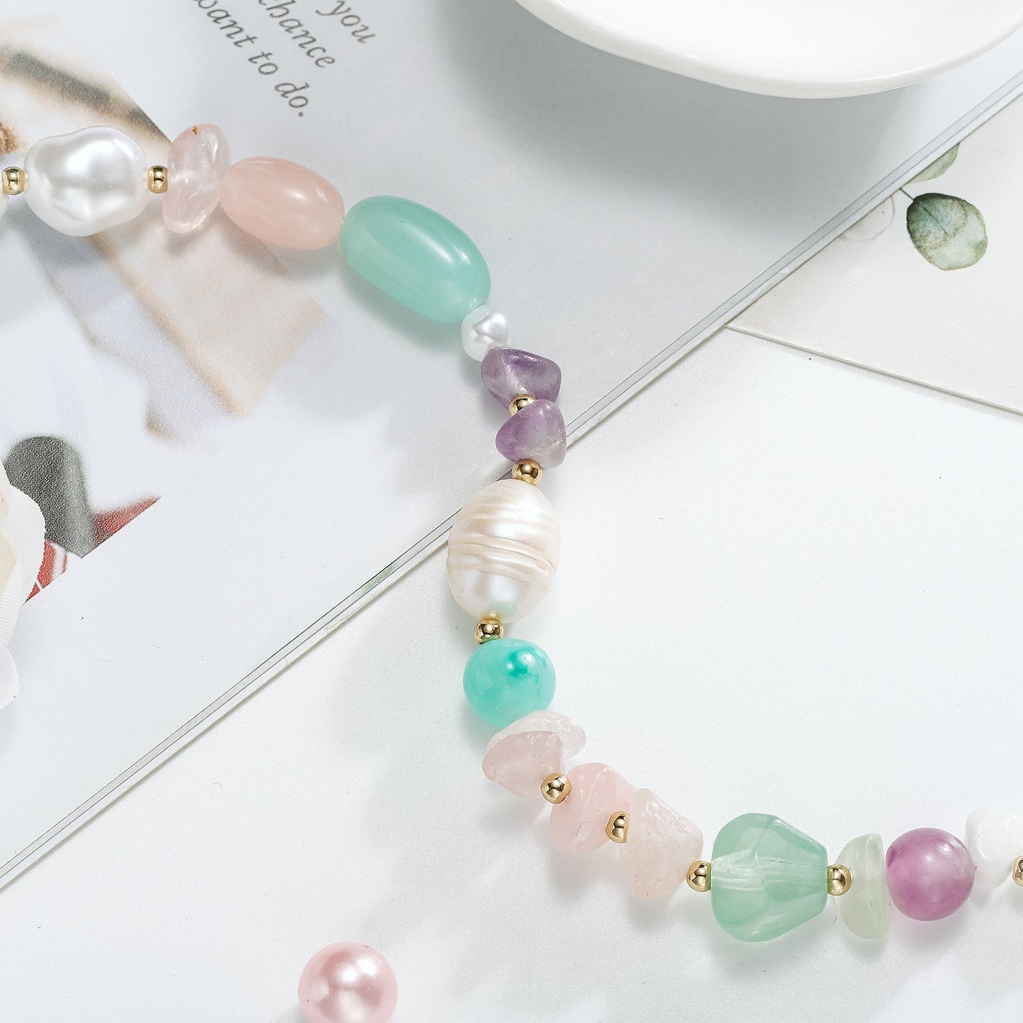 Boho Pearl Natural Stone Beaded Necklace