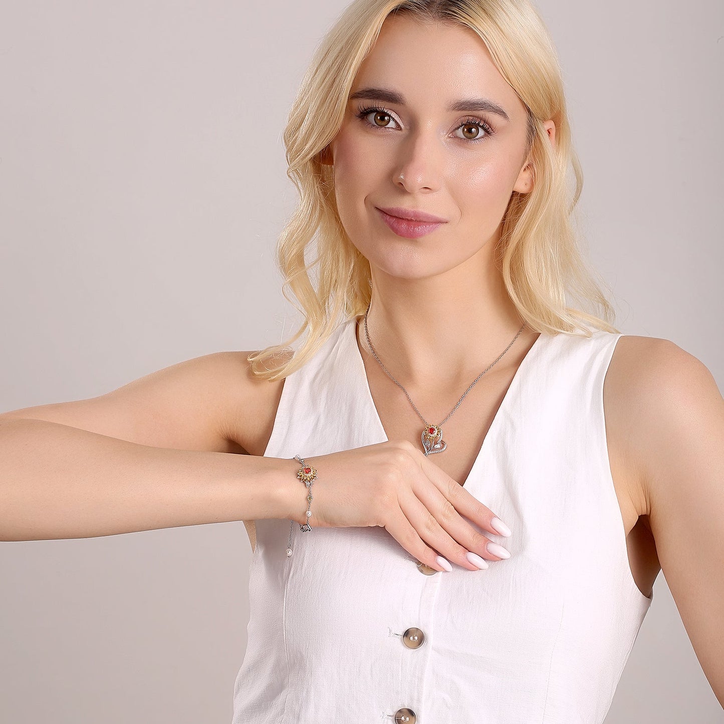 Sunflower Heart Necklace