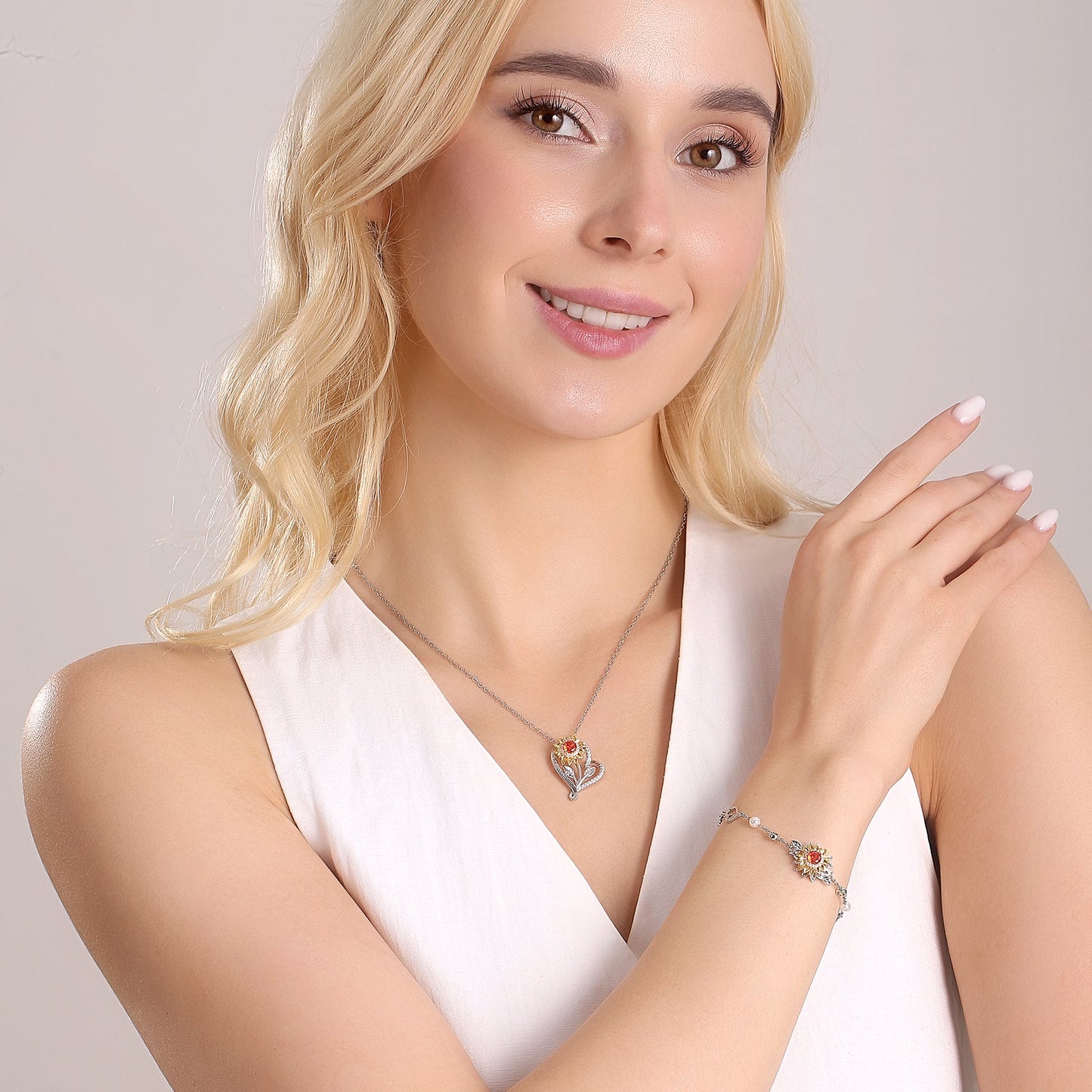 Sunflower Heart Necklace