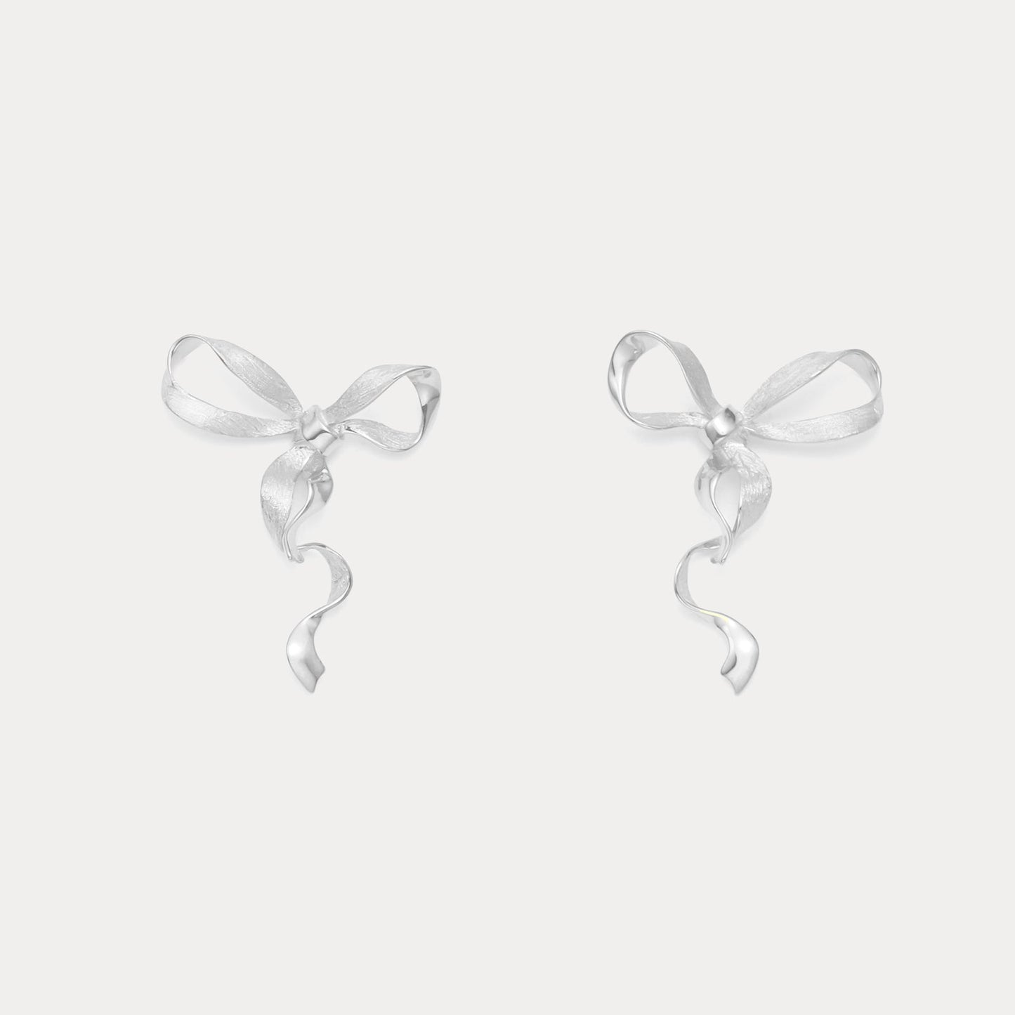 Silver Bow Earrings