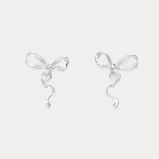 Silver Bow Earrings